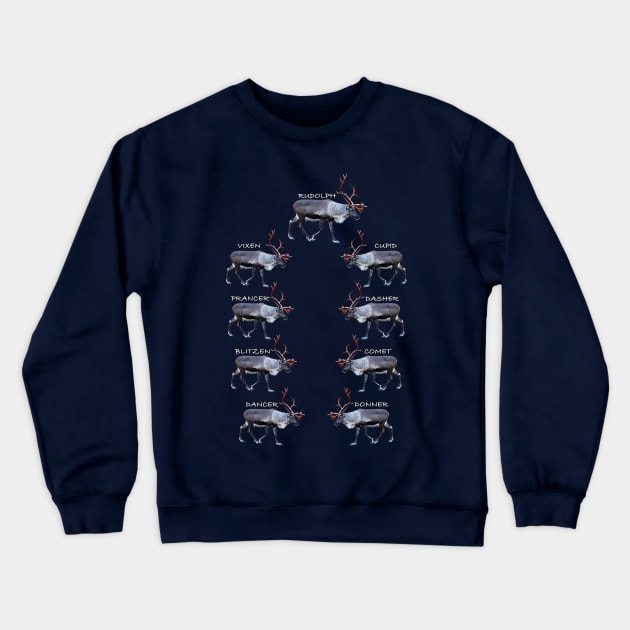 Santas reindeer Crewneck Sweatshirt by FotoJarmo